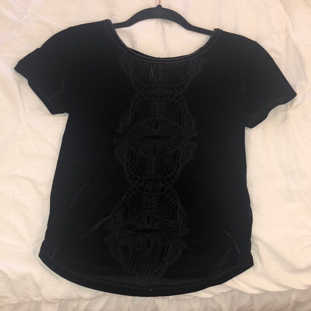 free people black velour top